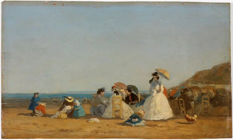 Hahmot rannalla - Eugène Boudin