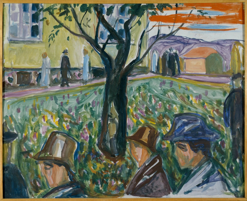 Ihmiset kävelemässä puutarhassa - Edvard Munch