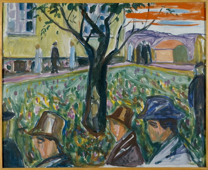 Ihmiset kävelemässä puutarhassa - Edvard Munch