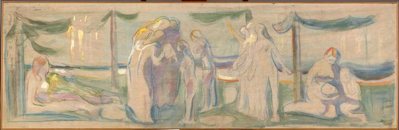 Alastomat ihmiset rannalla - Edvard Munch
