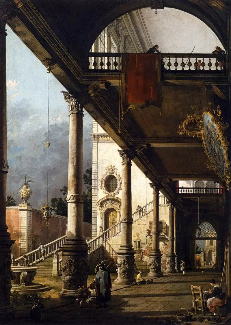 Perspektiivi portiikilla - Canaletto