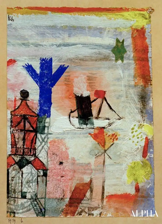 Petit bateau à vapeur - Paul klee - Reproductions de tableaux et peintures haut de gamme