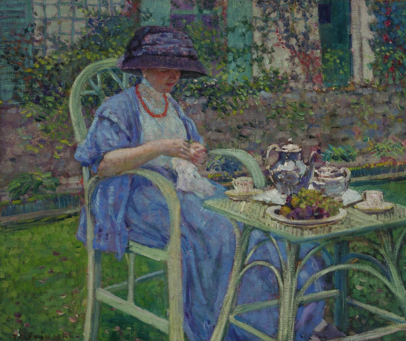 Aamiainen puutarhassa - Frederick Carl Frieseke