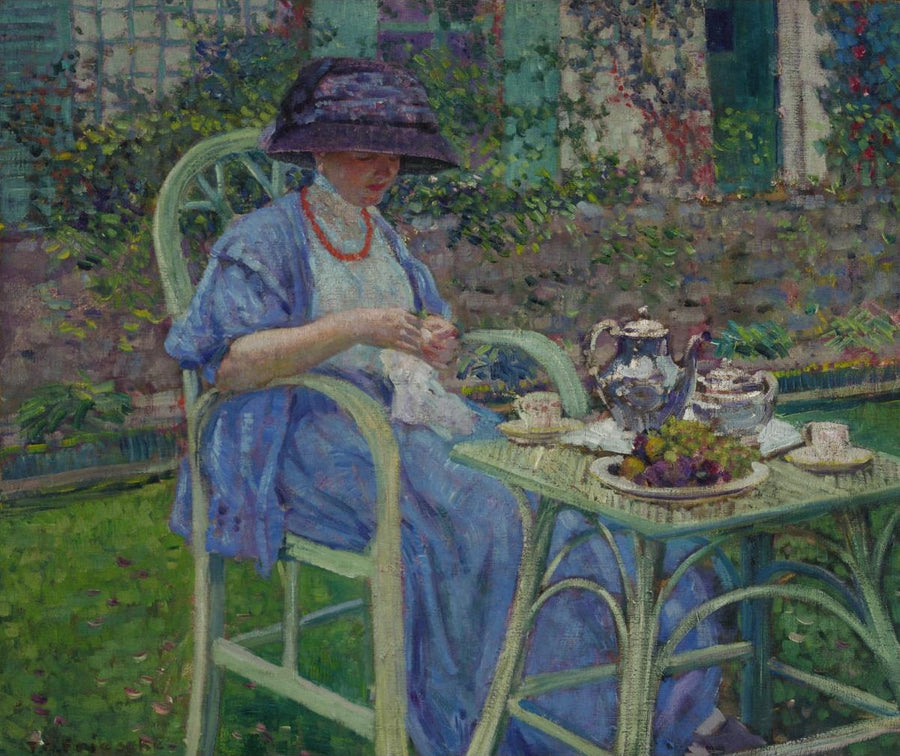 Aamiainen puutarhassa - Frederick Carl Frieseke