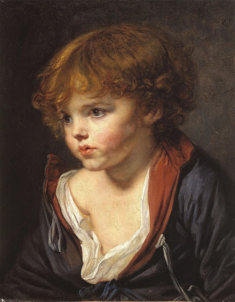Vaaleat poikavauva avoimessa paidassa - Jean-Baptiste Greuze