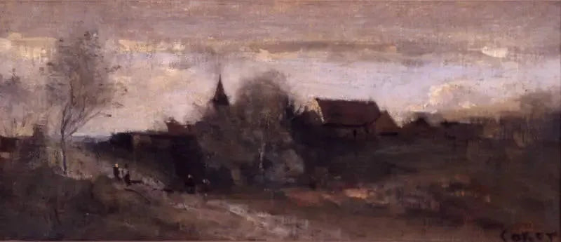 Pieni kylä Morvanista - Jean-Baptiste Camille Corot