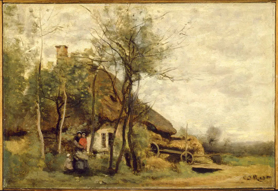 Pieni maatila Saint-Lô:n ympäristössä - Jean-Baptiste Camille Corot