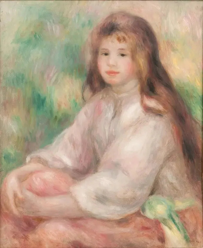 Pieni tyttö vaaleanpunaisessa - Pierre-Auguste Renoir