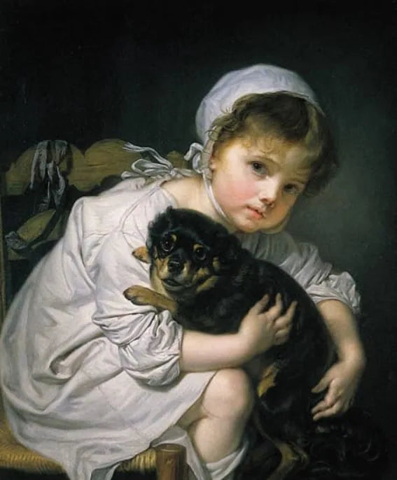 Pieni tyttö ja hänen koiransa - Jean-Baptiste Greuze