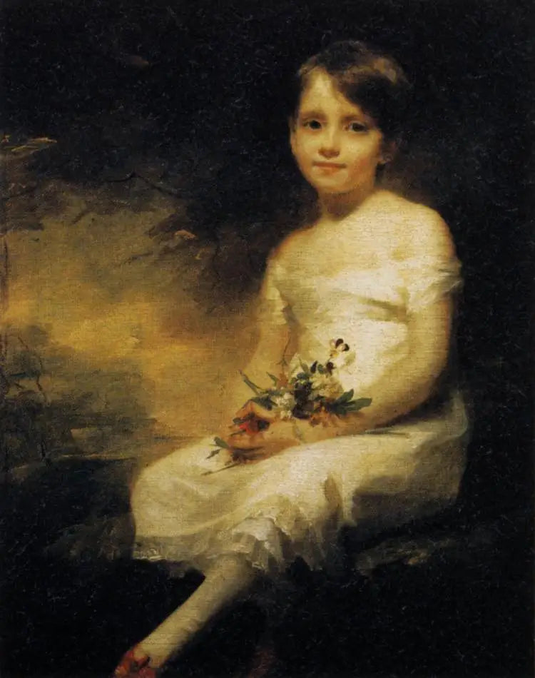 Pieni tyttö kukkien vuokralaisena - Henry Raeburn