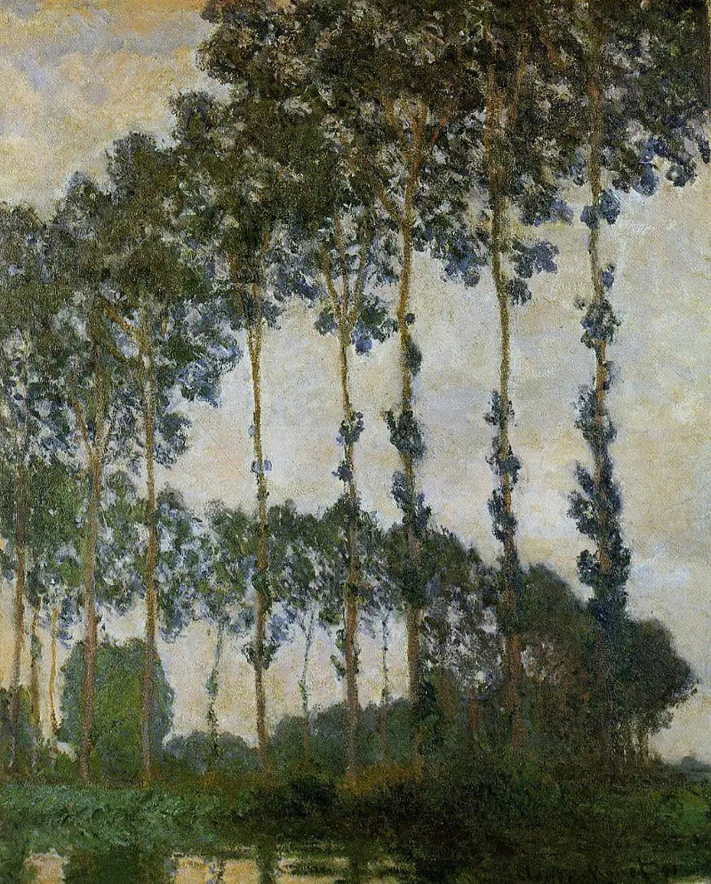 Haapoja lähellä Givernyä, pilvinen sää - Claude Monet