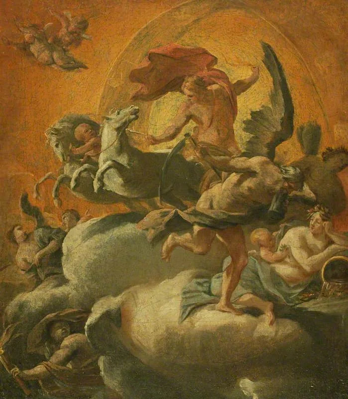 Phaéton hänen vaunuissaan ja Kronos - Simon Vouet