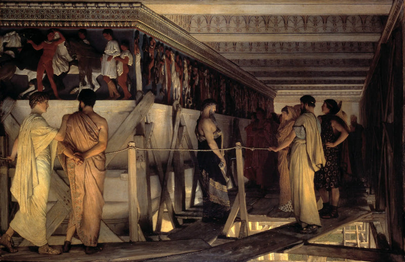 Phidias näyttää Parthenonin friseä ystävilleen - Lawrence Alma-Tadema