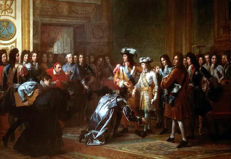Philippe de France, herttua d'Anjou, julistaa Espanjan kuninkaaksi nimellä Filip V, 16. marraskuuta 1700 - François Gérard