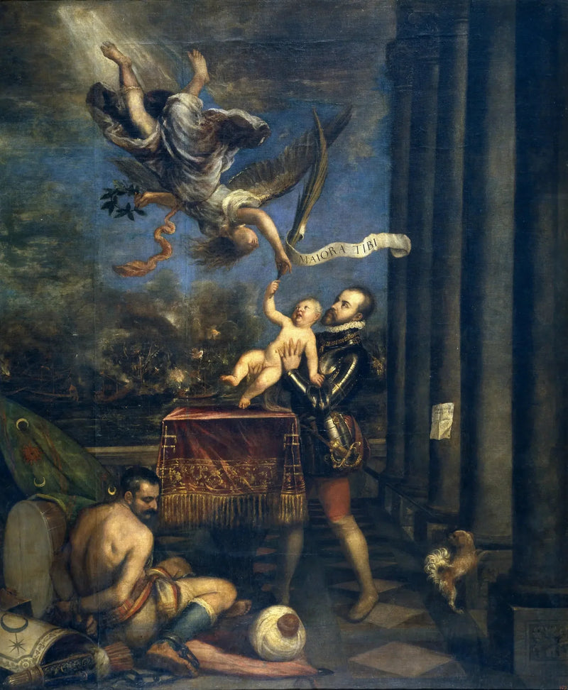 Filip II antaa taivaalle poikansa, prins Ferdinand - Tiziano
