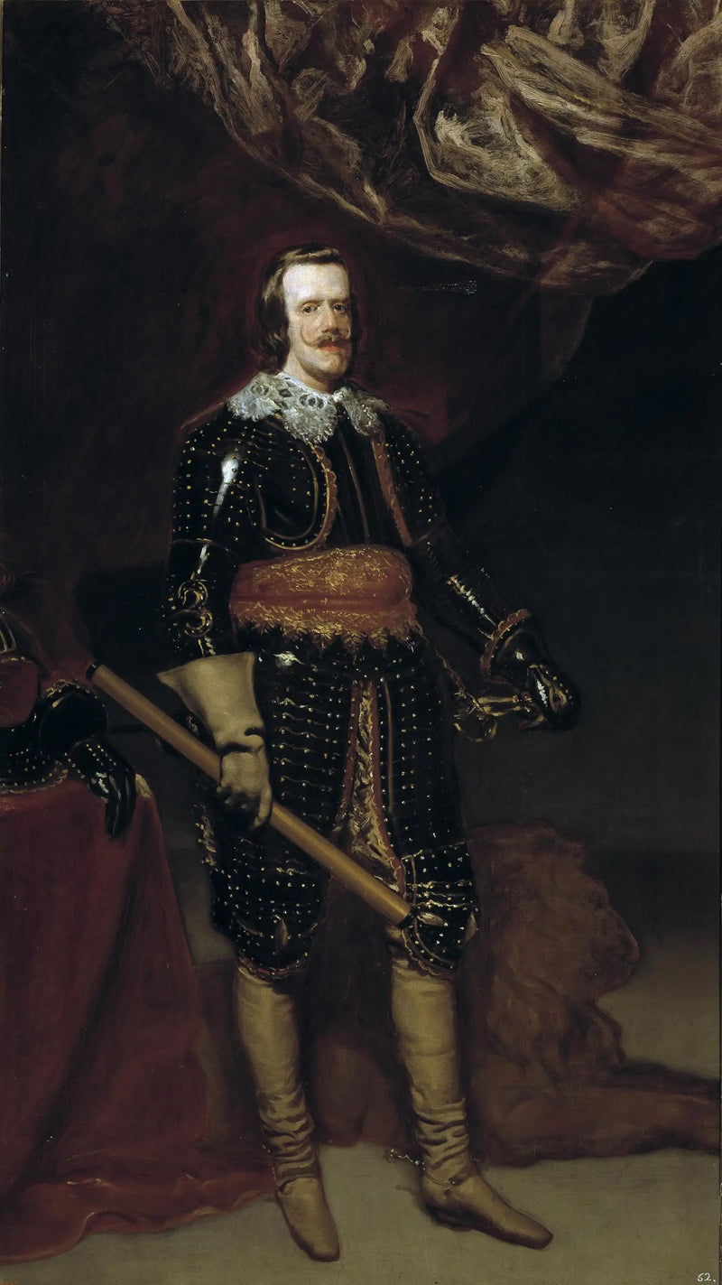 Filip IV haarniskassa, jaloissaan leijona - Diego Velázquez