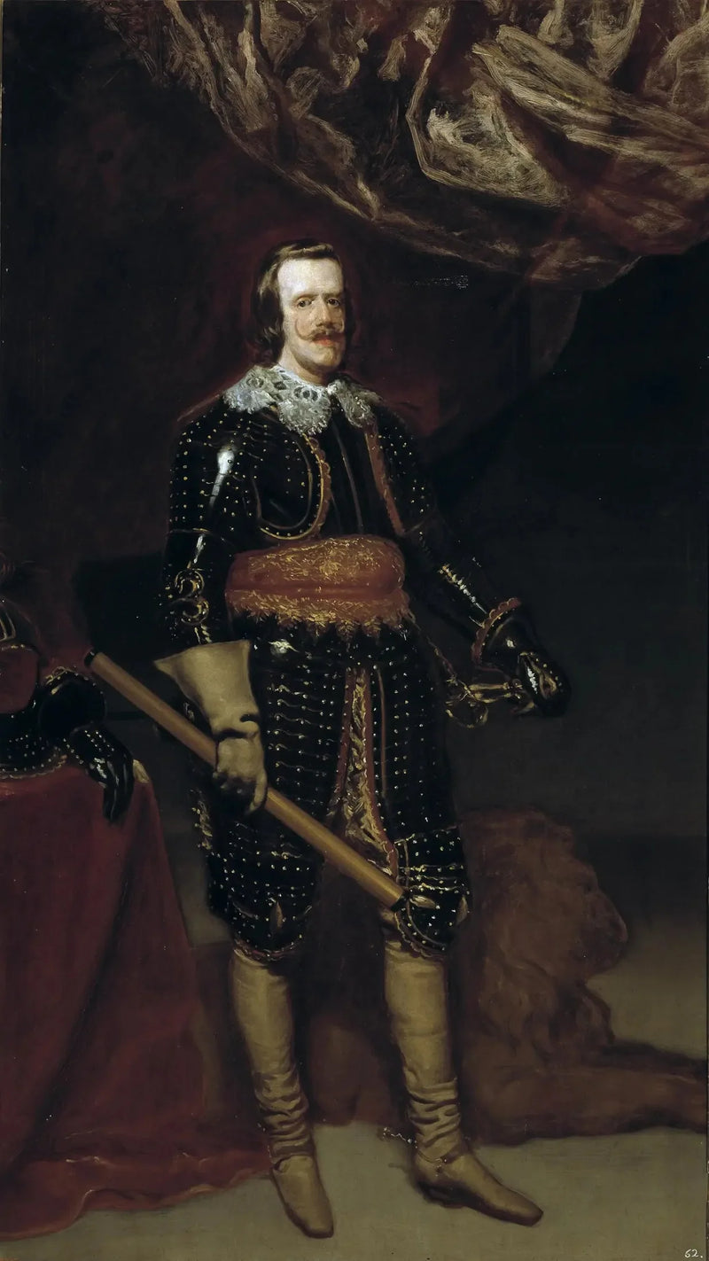 Filip IV haarniskassa, jaloissaan leijona - Diego Velázquez