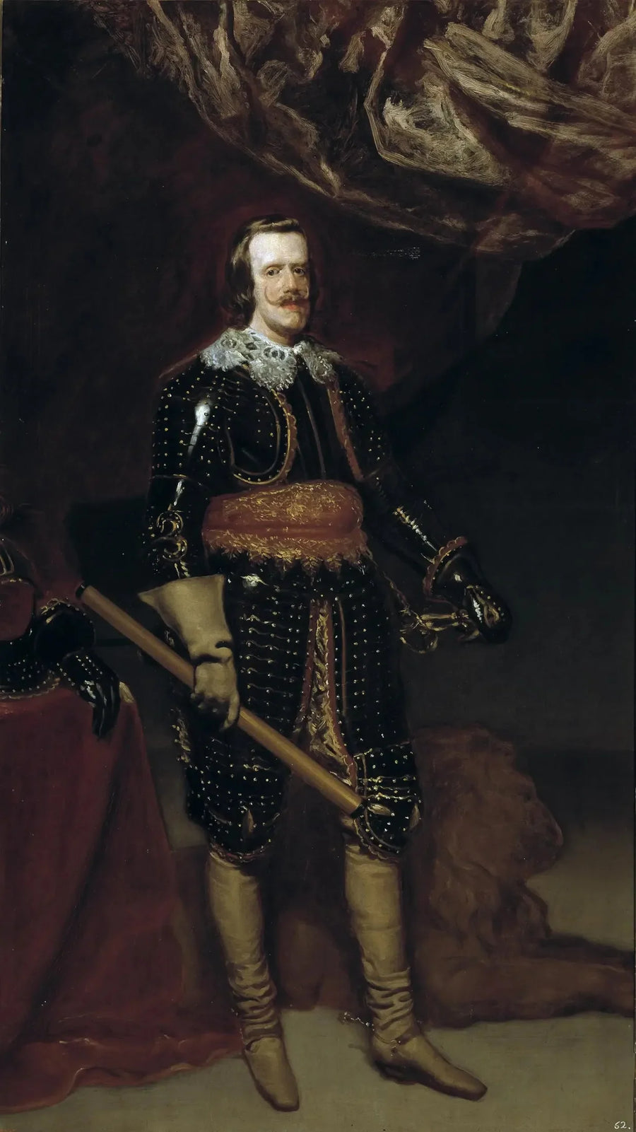 Filip IV haarniskassa, jaloissaan leijona - Diego Velázquez