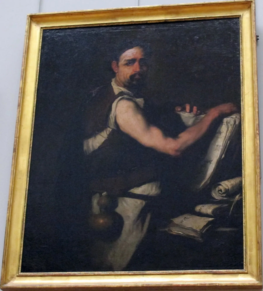 Filosofi vyöllä olevan juomapullon kanssa - Luca Giordano