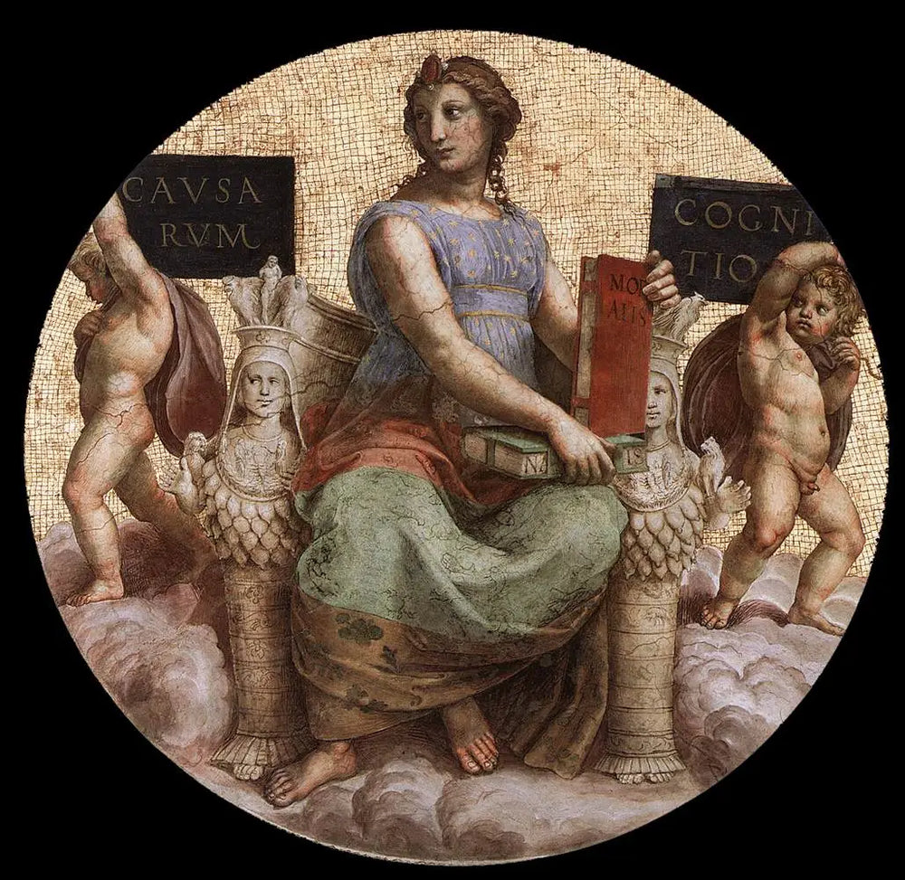 Reproduction du tableau « Philosophie - Raphaël Sanzio » par Alpha Reproduction en peinture à l’huile