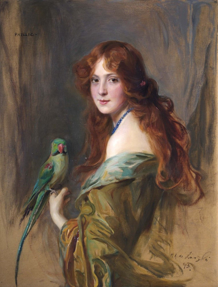 Phyllis (Nainen papukaijan kanssa) - Philip de Laszlo