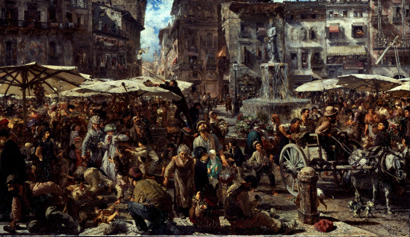 Piazza d'Erbe Véronassa - Adolph von Menzel