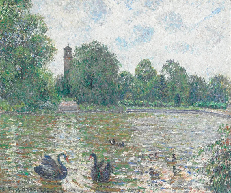 Vedenpinta Kew'ssä, Lontoossa - Camille Pissarro