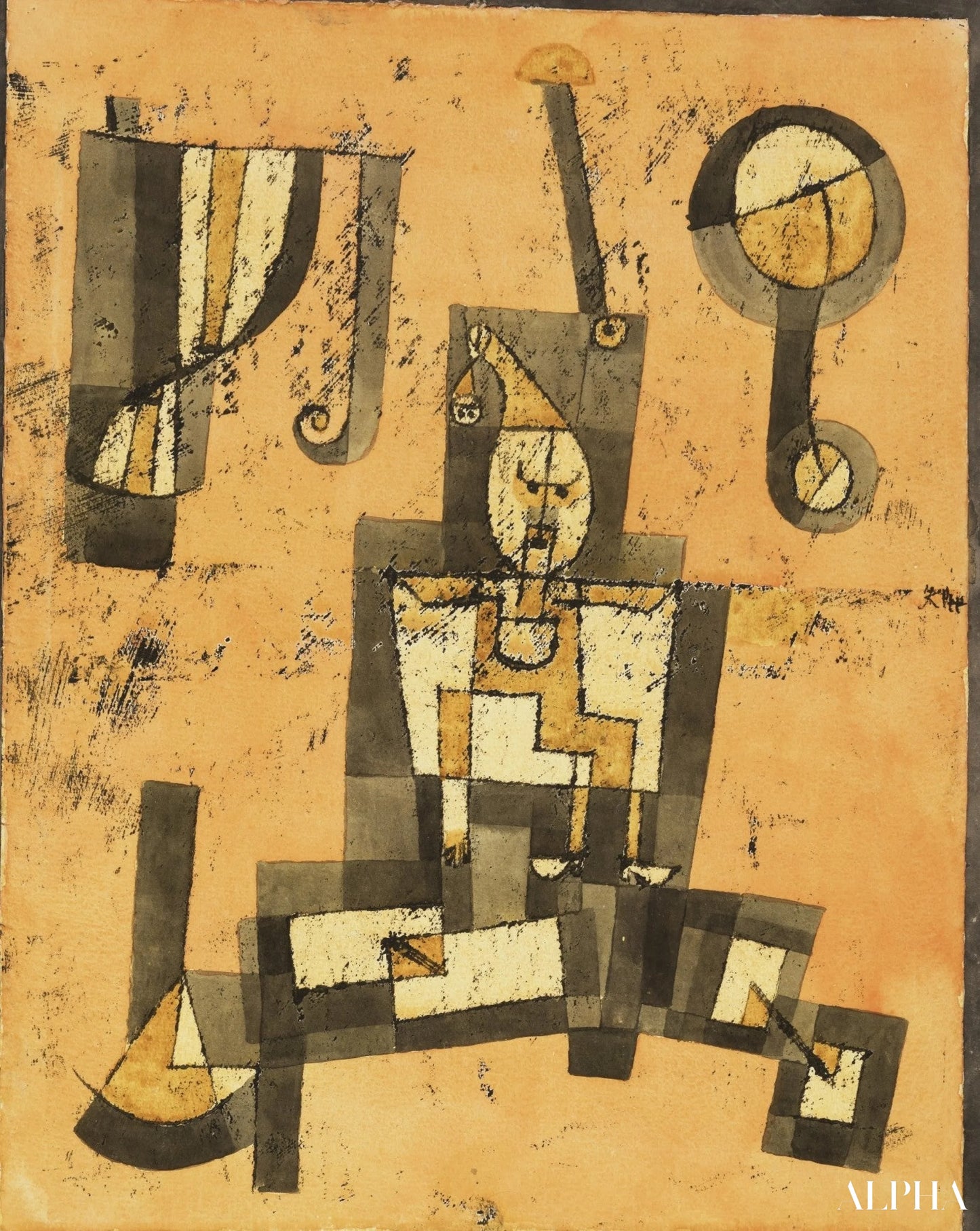 Pierrot vangittu - Paul Klee - Korkealaatuiset taulujen ja maalauksien reproduktiot