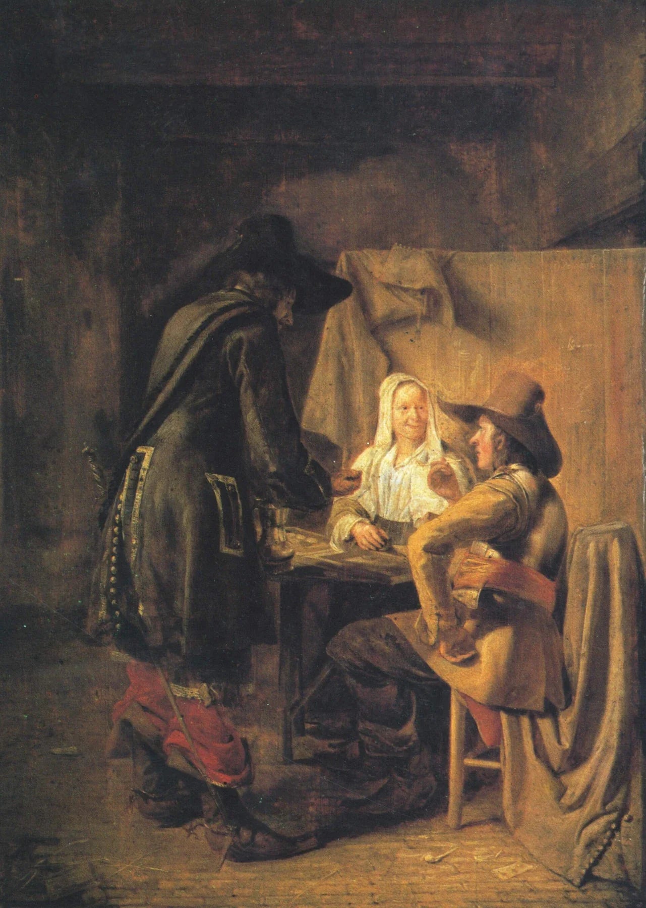Joueurs de tric-trac, peinture de Pieter de Hooch