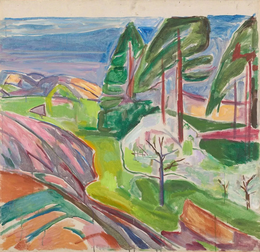 Kukassa olevat pins- ja hedelmäpuut - Edvard Munch