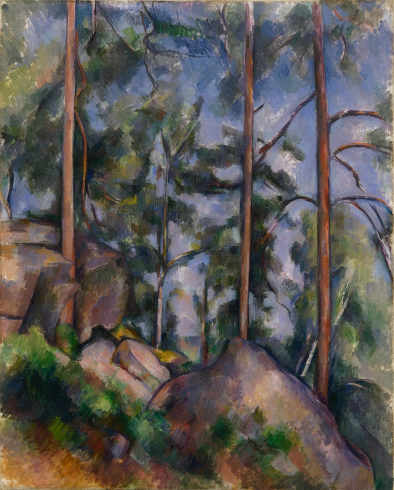 Mäntyjä ja kalliota, Fontainebleau - Paul Cézanne