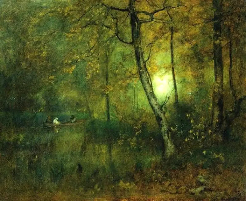 Uima-allas metsissä - George Inness