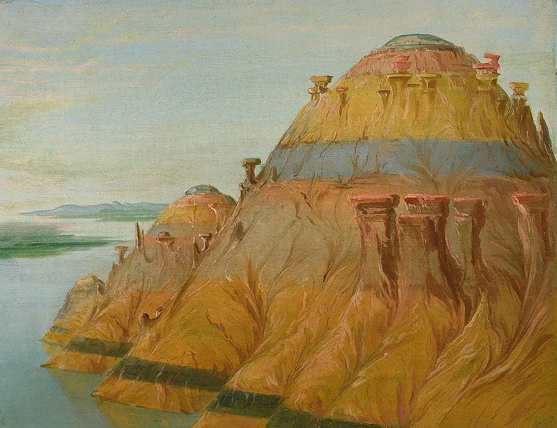 Kuvauksellinen Savea Clay Bluff, 2700 km Saint-Louisista - George Catlin