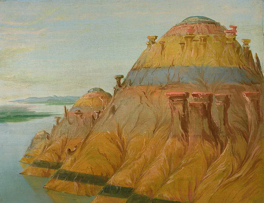 Kuvauksellinen Savea Clay Bluff, 2700 km Saint-Louisista - George Catlin