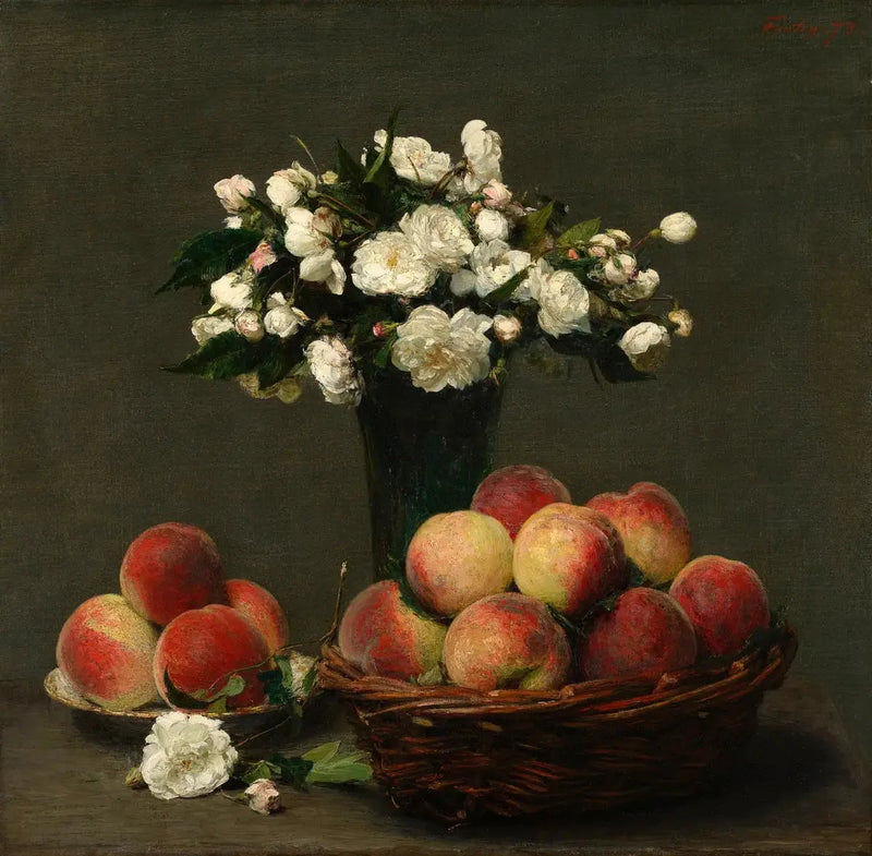 Pioni ja persikka - Henri Fantin-Latour