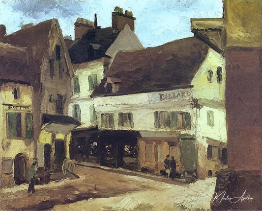 Place à La Roche-Guyon - Camille Pissarro - Reproductions de tableaux et peintures haut de gamme