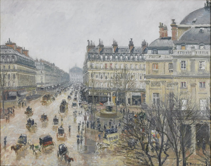 Ranskan teatterin aukio: sadevaikutus - Camille Pissarro