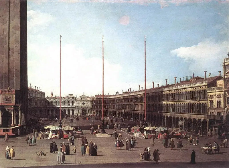 Saint-Marcin aukio kohti San Geminian kirkkoa - Canaletto