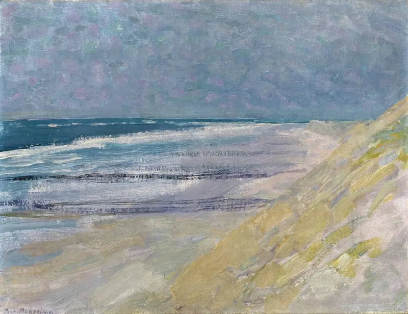 Ranta kolmella tai neljällä laiturilla Domburgissa - Piet Mondrian
