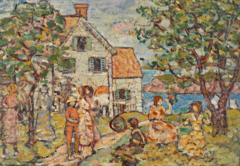 Ranta ja kaksi taloa - Maurice Prendergast