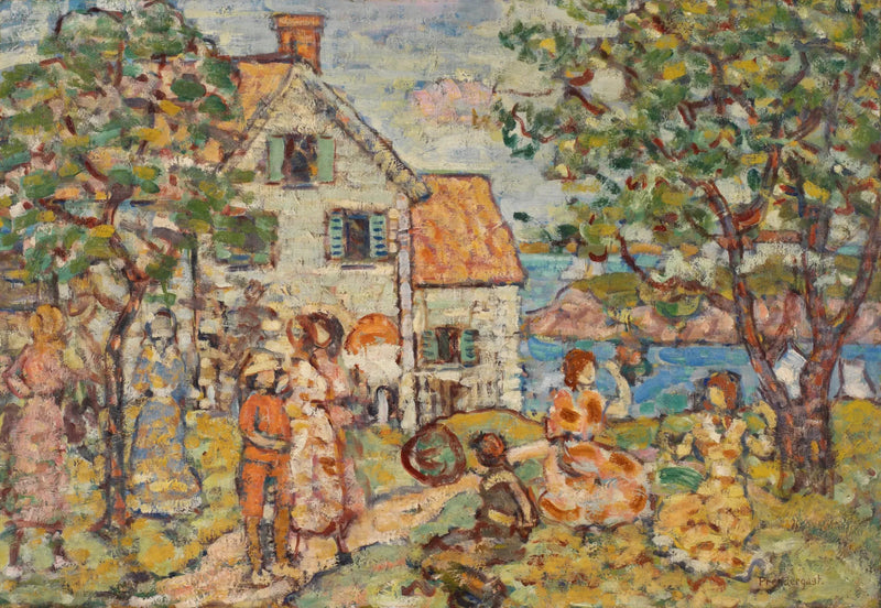 Ranta ja kaksi taloa - Maurice Prendergast