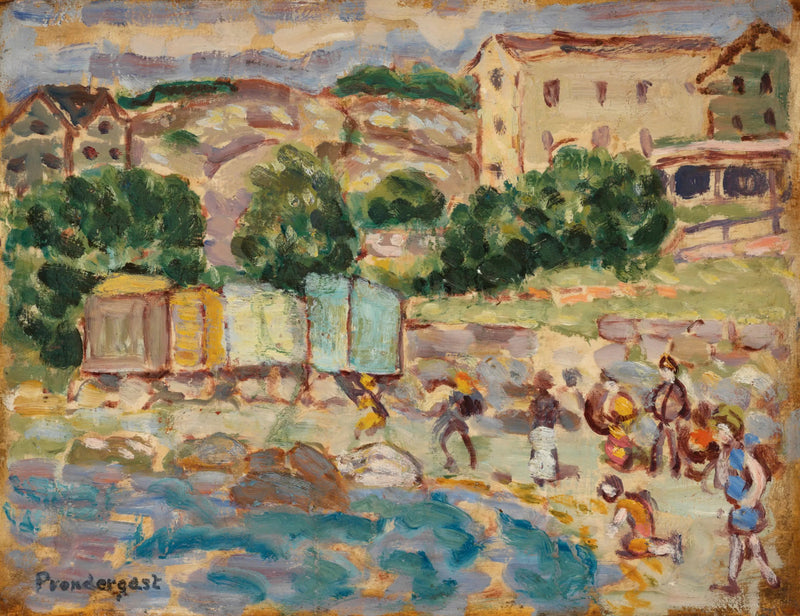 Ranta ja kylä - Maurice Prendergast
