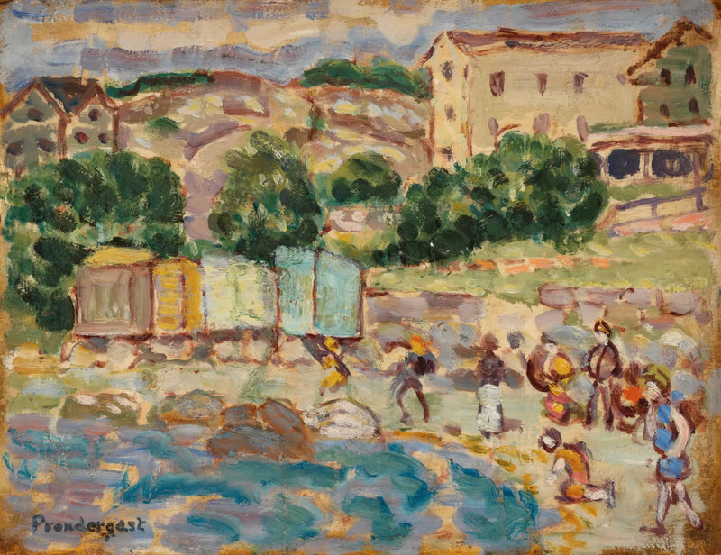 Ranta ja kylä - Maurice Prendergast