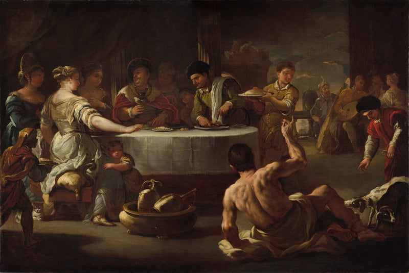 Sukellus ja Lazare - Luca Giordano