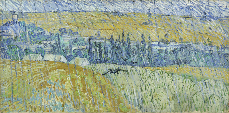 Auversin maisema sateessa - Vincent van Gogh