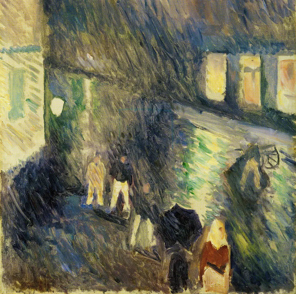 Pluie d'automne - Edvard Munch image 1 copie peinte à la main à l’huile