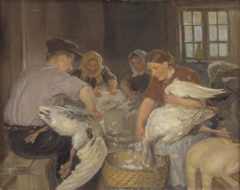 Hanhien nyppiminen - Anna Ancher