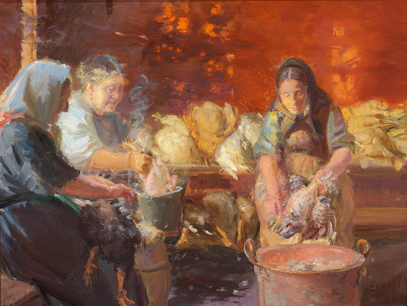 Kanojen nyppimistä. - Anna Ancher