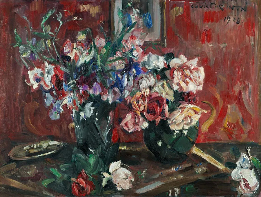 Makeat herneet ja ruusut (Wicken und Rosen) - Lovis Corinth