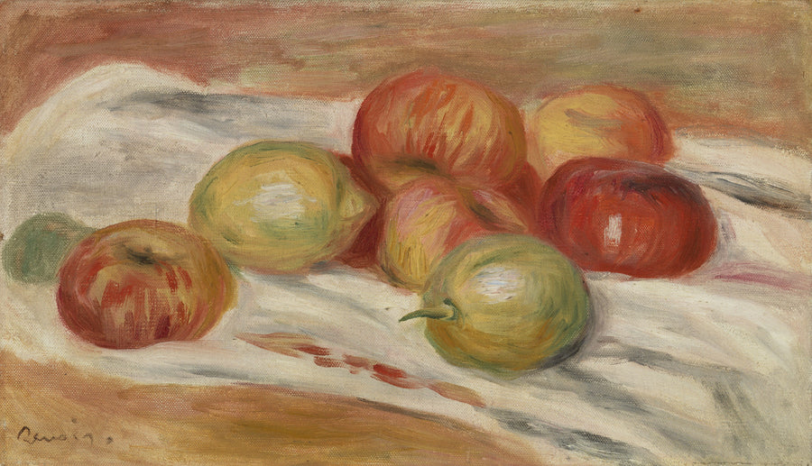 Omenat ja sitruunat pöytäliinalla - Pierre-Auguste Renoir